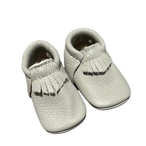 Freshly Picked Grey genuine leather baby bootie- moccasin